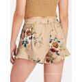 Floral Print Self Shorts Fabrication Vêtements en gros de mode femmes (TA3025B)